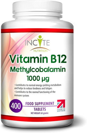 Vitamin B12 1000mcg | Methylcobalamin 400 Easy Swallow Vegan Tablets (12+ Month’s Supply) | High Strength Quality Vitamin B12 | Suitable for Vegetarian (Vitamin B12)