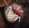 Huntsman Swiss Army Knife, Medium, Multi Tool, Camping Knife, 15 Functions, Large Blade, Bottle Opener, Red