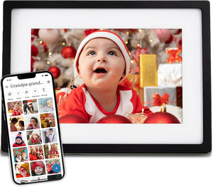 Frame – WiFi Digital Picture Frame Customer Support, Digital Photo Frame with Easy Setup, Touch Screen Digital Frame, Photo Gifts for Parents and Grandparents - 10 Inch Black