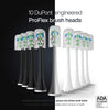 Duo PRO Ultra Whitening 40,000 VPM Electric Smart ToothBrushes ADA Accepted - 4 Modes with Smart Timers - UV Sanitizing & Wireless Charging Base - 10 Proflex Brush Heads & 2 Travel Cases