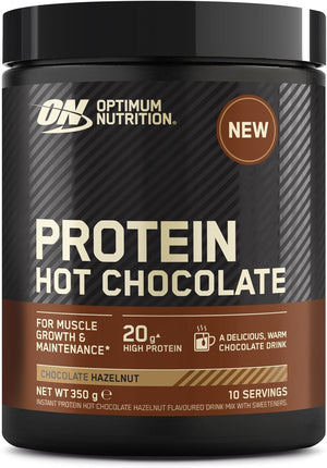 Protein Hot Chocolate Hazelnut Powder, 20 g High Protein Per Serving, ProTherma Hydrolyzed Whey for Easy Mixing, Tasty Shake for Muscle Growth & Maintenance, 10 Servings, 350 g