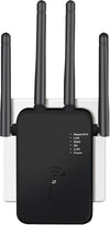 2024 WiFi Extender Booster,WiFi Booster Range Extender,WiFi Repeater Internet Booster, Wireless Internet Repeater with Ethernet Port 4 Antennas,WiFi Boosters for Home(black)