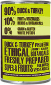 90/10 Wet Dog Food in a Tin - Duck & Turkey (6x400g) - Grain Free Recipe - No Artificial Ingredients - Good for Low Maintenance Feeding