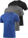 3 Pack Men's Dry Fit T Shirt Moisture Wicking Athletic Tees Exercise Fitness Activewear Short Sleeves Gym Workout Top