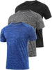 3 Pack Men's Dry Fit T Shirt Moisture Wicking Athletic Tees Exercise Fitness Activewear Short Sleeves Gym Workout Top