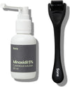 Minoxidil 5% Cutaneous Solution and Dermaroller - Hair Regrowth & Thickening - For Hair Loss & Thinning in Men - Stimulates Collagen and Reactivates Shrunken Follicles - Roller and 1 Month Supply