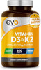 Vitamin D3 4000iu & Vitamin K2 100ug MK7 | 400 Vegetarian Tablets - 1 Year Supply | Cholecalciferol & Menaquinone | Made in The UK