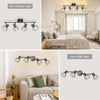 Spot Light Fittings for Ceilings Adjustable Metal Wire Cage Kitchen Spotlight with E14 Base Black 4 Way Ceiling Light Industrial for Bedroom Bar Hallway Living Room No Bulb