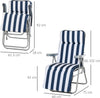 Reclining Garden Chair Set of 2, 5-Level Adjustable Zero Gravity Chairs with Cushions, Folding Sun Lounger Garden Recliner Chairs with Armrests for Outdoor, Patio, Blue