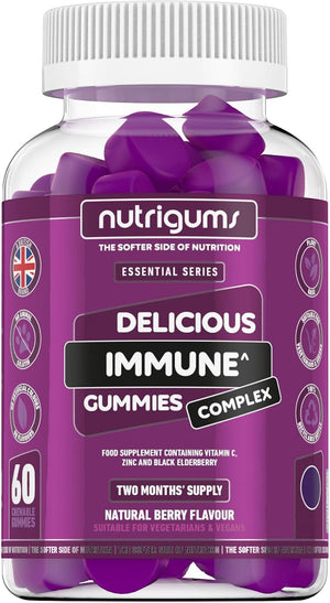 Immune Support Complex Gummy | Elderberry Extract 2000mg, Vitamin C and Zinc | Blueberry Flavour | 60 Vegan Gummies | Boost Immune System by ®