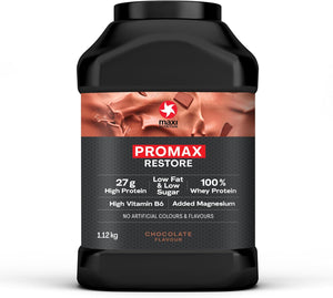 Promax Powder Restore Whey Concentrate Protein Powder for Muscle Growth and Development Chocolate, 1.12kg - 32 Servings