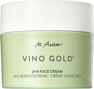 VINO GOLD 24h Face Cream (3.38 Fl Oz)- 24h day cream & night moisturizer against lines & wrinkles, protection against skin aging, anti-aging, vegan facial care, skincare for women.