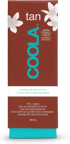 Coola Sunless Tan Dry Oil Mist, 70 Percent + Organic Fake Tan, Streak Free and Transfer Resistant Self Tanner, Lightweight and Vegan, 100 ml