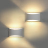 LED Wall Lights 2 Pack Indoor Modern White Plaster Wall Wash Lights 7W Warm White LED Sconce Up and Down Wall Lamp for Living Room, Bedroom, Hallway (G9 LED Bulb Include)