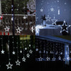 Christmas Star Curtain Lights, 138 LED Curtain Fairy Lights with 12 Stars, 8 Modes Christmas Window Lights for Xmas Tree, Party, Wedding, Garden, Bedroom, Christmas Decorations (White)