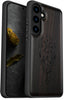 Wood Case for Galaxy S24 Case 2024 [Natural Wood & Black Soft TPU] Shockproof Protective Cover Unique Wooden Case Compatible with Samsung S24 Case (Viking Compass-Blackwood)