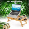 Bamboo Laptop Bed Table Laptop Tray Adjustable Laptop Table Laptop Desk Tray Table Portable Laptop Stand Foldable Bed Table Breakfast Tray with Drawer for Bed Sofa