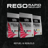 REGO Rapid Recovery Protein Powder, Strawberry Protein Powder with Added L-Leucine, Vitamins and Minerals for Muscle Recovery, 10 Servings, 500g