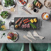 Large Teppanyaki Grill - 2000W Electric, Multipurpose, Easy Clean BBQ Table Top Grill with Adjustable Temperature Control, Oil Drip Tray & 8 Spatulas- for Meat, Vegetables & Fish - 46x26x10cm