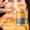 Vitamin C and Zinc Gummies by C Defence, Immunity, Vegan Gummies for Adults and Children- Orange Flavour