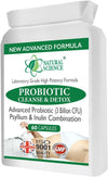 Probiotic + Psyllium Detox Combination Capsules – 3 Billion CFU, Cleanse Toxins, Support Digestive Wellness - 60 Vegan Capsules Made in UK