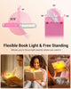 Book Reading Light, Amber Clip On LED with 2 Adjustable Brightness for Eye Protection, Rechargeable USB, Christmas Gifts for Bookworms, Kids(Pink)