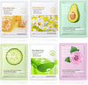 6 Sheets Fruit Extract Face Mask Set - Collagen Face Mask - Face Masks Beauty - Facial Mask Sheet - Skin Repair Mask Improves Skin Face Care Skin Care Sets For Women For All Skin Types