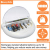 Battery Wizard (Fits 6 Batteries at Once) Battery Charger for Ordinary and Rechargeable Batteries, AA Battery Charger also Recharges AAA Batteries, C, D and 9V Batteries - Fully Guaranteed