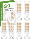 G9 LED Bulb, Warm White 3000K G9 LED Bulbs, 5W 560LM G9 Capsule Bulb LED, Non Dimmable Energy Saving Light Bulb for Chandelier, Ceiling Lights, Wall Light, Crystal Lamp, Ceiling Fan Light - 6 Packs