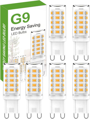 G9 LED Bulb, Warm White 3000K G9 LED Bulbs, 5W 560LM G9 Capsule Bulb LED, Non Dimmable Energy Saving Light Bulb for Chandelier, Ceiling Lights, Wall Light, Crystal Lamp, Ceiling Fan Light - 6 Packs