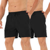 Men's 2 Pack Running Shorts Lightweight Breathable Sports Gym Training Shorts with Drawstring and Zippered Pockets