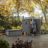 " Darwin 6x4 Ft Grey Wood-Look Garden Shed: Fade-Free, Weather Resistant, Secure, Maintenance-Free with 15-Year Warranty"