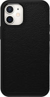 Strada Case for iPhone 12 mini, Shockproof, Drop proof, Premium Leather Protective Folio with Two Card Holders, 3x Tested to Military Standard, Black