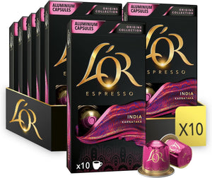 Origins India Coffee Pods x10 (Pack of 10, Total 100 Capsules)