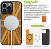 Magnetic Wood Case for iPhone 14 Pro Max [Natural Wood & Black Soft TPU] Shockproof Protective Cover Unique & Classy Wooden Case Compatible with magsafe (British flag -Cherry)