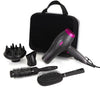 C81072 Neon Hair Dryer Gift Set with Keratin Protech, Diffuser, Concentrator Nozzle, 2000W, Graphite and Pink