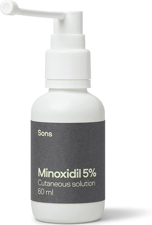 Minoxidil 5% Cutaneous Solution, Hair Regrowth & Thickener Formula, For Hair Loss & Thinning in Men, Reactivates Shrunken Follicles, Precision Application System, 1 Month Supply