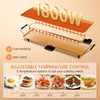 Electric Teppanyaki Table Grill, BBQ Griddle | Non-stick Barbecue Hot Plate with Wooden Spatulas and 2 Egg Rings (XL, 70 x 23CM)
