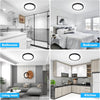 18W LED Ceiling Lights,2000LM Daylight White 5000K Round Ceiling Lights Ø 23cm Black,Waterproof IP44,150W Equivalent,Flush Ceiling Light for Living Room,Bedroom,Office 1 Pack