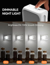 Night Light Plug in Wall, with Dusk to Dawn Photocell Sensor, 6000K Cool White, Brightness Adjustable, 1W LED Night Light for Kids, Bedroom, Hallway, Stairs, 2 Pack