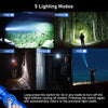 Torch Rechargeable, 500000 Lumens Torches LED Super Bright Flashlight, Adjustable Focus, 5 Modes, 5000 mAh Long Lasting, IP67 Waterproof, Smart Digital Display for Camping, Power Cuts,Emergency