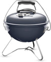 Smokey Joe Premium Charcoal Grill, Ø 37cm Grill Area, Portable BBQ Grill with Convenient Carry Handle, Porcelain-Enamelled Lid & Bowl - Slate Blue (1126804)