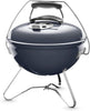 Smokey Joe Premium Charcoal Grill, Ø 37cm Grill Area, Portable BBQ Grill with Convenient Carry Handle, Porcelain-Enamelled Lid & Bowl - Slate Blue (1126804)