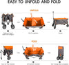 Festival Camping Trolley Cart with Wheels Folding Garden Beach Wagon Foldable Pull along Trolley 100KG Trailer Collapsible with Removable Fabric for Picnic Transport Outdoor