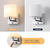 Wall Light 1xE14 Modern Wall Sconce with ON/Off Toggle Switch, Polished Chrome Finish Indoor Reading Light, Oval Shade Class 2 Double Insulated Wall Lamp for Bedroom Living Room Hallway