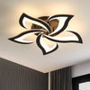 LED Ceiling Light, 60W 5400LM Modern Design Ceiling Lighting, 5 Lights Living Room Ceiling Light Acrylic Black Flower Fittings Ceilings for Bedroom, Kitchen, Dining Room 3000K Warm White