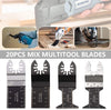 20 Pcs Mix Oscillating Saw Blades, Professional Wood/Metal Universal Multitool Quick Release Saw Blades Fit Fein Multimaster, Ryobi, Milwaukee, Bosch, Dremel, Dewalt, Rockwell, Makita and More #3041