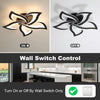 LED Ceiling Light, 60W 5400LM Modern Design Ceiling Lighting, 5 Lights Living Room Ceiling Light Acrylic Black Flower Fittings Ceilings for Bedroom, Kitchen, Dining Room 3000K Warm White