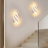 LED Wall Lamp, Modern Wall Light with 3 Spiral Lamp Bars, 22W 3000K Warm White Light, Indoor Wall Light Sconce Lighting Fixtures for Bedroom Living Room Hallway, White