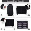 Folding Camping Storage Cupboard Portable Camping Kitchen Unit with Aluminium Frame, 1 double cupboard, Black, 100×50×80cm